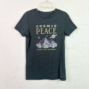Grey Mountains Nature Fitted Crewneck Short Sleeve Graphic T-shirt Size Medium